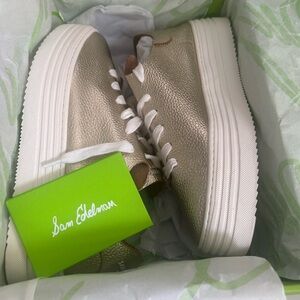 Sam Edelman Metallic Gold Sneakers